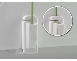 Klemsteun voor geplooide jaloezieën, gespannen in glazen frame, zonder gereedschap, geen lijmen, zonder boren, set van 4, wit
