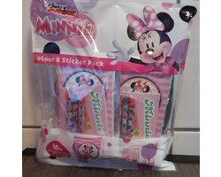 Kleur- en stickerset uitdeelcadeautjes voor kinderen Disney Junior Minnie Mouse 10 stuks