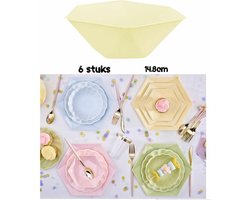 Kleur Vert Decor Geel Zeshoekig Diep Bord Set van 6 Stuks 15,8 cm