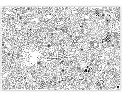 Kleurbaar Tafelkleed kleurplaat - Inkleuren Inkleurbaar tafel kleed - Dieren en Natuur / Dierentuin / Dier / Jungle / Zoo / Animals / Beesten / Beestenboel  - Kleur plaat Tekening Eettafel Versiering Tekenen Kleuren XL Kleurplaat Tablecloth