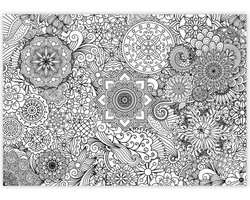 Kleurbaar Tafelkleed kleurplaat XXL - Mandela - Mandala / Bloem / Bloemen / Flowers / Volwassen / Bloempjes / Bloemetjes / Flower - Creatief - Kleur plaat Tekening Eettafel Versiering Tekenen Kleuren XL Kleurplaat Tablecloth