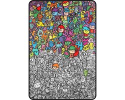 Kleurdeken Fleece - Tekendeken Knutseldeken - Creatief Spelen - Wasbaar Herbruikbaar - 100x150cm - Multicolor
