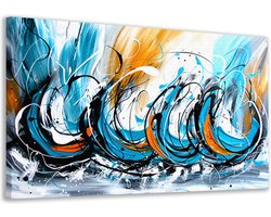 Kleuren schilderijen - Abstract expressionisme schilderijen - Schilderijen canvas Moderne kunst - Muurdecoratie industrieel - Schilderijen op canvas - Woonaccessoires canvas 150x100 cm