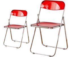 Kleurige acryl klapstoelen met metalen frame, geschikt voor lounges, cafés en buitengebruik, ondersteunt tot 150 kg