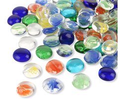 Kleurige Glazen Snuggets 2000 g / 400 Stuks, Decoratieve Glazen Stenen voor Vazen, Creatief Laying Materiaal en Ambachten