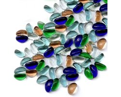 Kleurige Glazen Steentjes voor Kinderen, Decoratie voor Vazen en Aquariums, DIY Tuinaccessoires, 500g