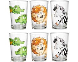 Kleurige Kinderglazen met Diermotieven - 6-delige Glazenset voor Kinderen