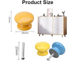 Kleurige ladehandgrepen - set van 6 - hoogwaardig hout - voor kinderkamers