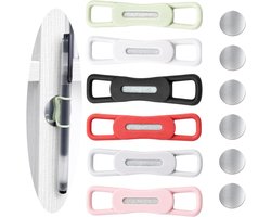 Kleurige Magnetische Penhouders - 6 Stuks Silicone Clips voor Bureau, Koelkast en Notitieboek - Flexibele Lussen voor Pennen en Kleine Voorwerpen