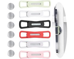 Kleurige Magnetische Penhouders - 6 Stuks Silicone Clips voor Bureau, Koelkast en Notitieboek - Flexibele Lussen voor Pennen en Kleine Voorwerpen