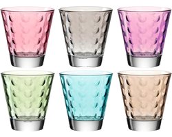Kleurige Optische Drinkglazen Set van 6 - Vaatwasserbestendig