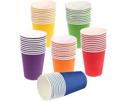 Kleurige Papieren Bekers voor Feesten, 60 Stuks voor Familievieringen en Evenementen, Ideaal voor Verjaardagen en Barbecues