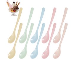 Kleurige Plastic Lepels voor Eieren en Desserts - Herbruikbare 16 cm Lepels voor IJs, Koffie en Jam - Set van 10 Stuks