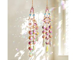 Kleurige zonvanger voor buiten en binnen, decoratieve raamschilderijen en tuinaccessoires