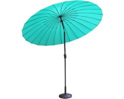 Kleurrijke 2m Tuin Parasol met Kantelfunctie en Winding Crank - Roze, Paars en Turquoise