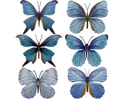 Kleurrijke 3D vlinders - Decoratieve kunstvlinders voor meisjes, verjaardag, tuin en feestdecoratie, set van 6 stuks