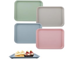 Kleurrijke dienbladen - set van 4 - antislip - multifunctioneel