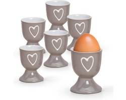 Kleurrijke eierdopjes in landelijke stijl - set van 6 ronde keramische eierdopjes