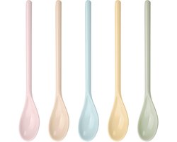 Kleurrijke eierdopjes - Set van 5 herbruikbare plastic lepels voor eieren, koffie en drankjes, ideaal voor feesten en dagelijks gebruik