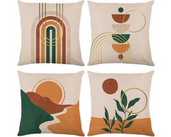 Kleurrijke Geometrische Kussenhoezen Set van 4 voor Binnen en Buiten Decoratie