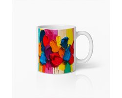 Kleurrijke Kunst Mok – Levendig Abstract Verfdesign – Artistieke Koffiebeker voor Creatieve Geesten
