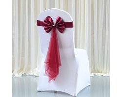 Kleurrijke Satijnen Stoelstrikken voor Bruiloften - 10 Stuks, Stretch Bogen en Organza Covers voor Stoelen