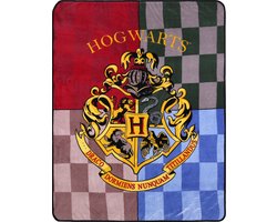 Kleurrijke sprei / fleece deken 120x150 cm Zweinstein Harry Potter