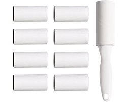 Kleverige Pluisroller Set - Verwijder Dierenhaar van Kleding, Lakens en Meubels - 480 Vellen - Handvat en 8 Rollen Inbegrepen