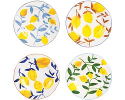 &Klevering - Bordenset citroentak 22cm (set van 4) - Kleine borden