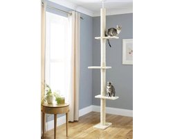 Klimboom en krabpaal - krabpaal vloer tot plafond - hoogte verstelbaar - kattenmeubel voor katten