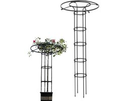Klimhulp Planten - Plantensteun Tuin - Planten Ondersteunen - Stapelbaar Ontwerp - Tot 210 cm - Zwart