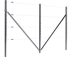Klimhulp voor planten - Plantenrek tuin - Klimplanten ondersteunen - Gelegeerd staal - 4 meter breed - Zilver antraciet