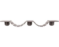 Klimladder Katten - Wandmeubel - Kattenvertier - Drie uitkijkplatforms - 150x30 cm - Taupe