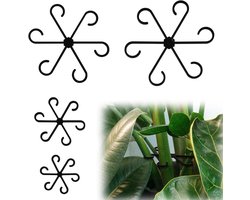 Klimmen Kamerplant Stengelsteunen - 4 stuks, Plastic Plantenklimmers, Stengelhouders, Herbruikbare Plantenstamhaak, Groeiaccessoires voor Planten (Zwart)