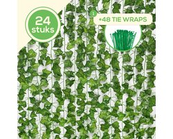 Klimop Slinger - 24 Stuks - 210cm Lang - Kamer Decoratie Plant voor Huis en Tuin - Kunst Hangplant - Hedera - Bloemenslinger - Klimop Kunstplanten voor Binnen en Buiten