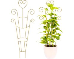 Klimplant Steun - Plantenrek Tuin - Planten Ondersteunen - Messing Afwerking - 76 x 27 cm - Zwart