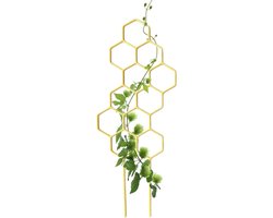 Klimplant Steunrek - Plantensteun Rankenondersteuning - Verticale Plantengroei - Honingraat Ontwerp - 15 cm breed - Geel