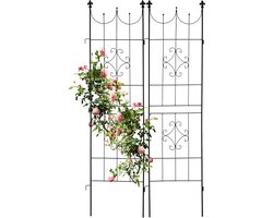 Klimrek planten set van 2 - 183 x 46 cm - metaal - vrijstaand - zwart