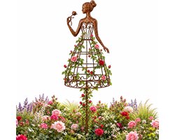 Klimrek voor planten - 84×15cm - Vormige klimplantrekker dame - Plantensteun - klimplantrekker tuin - Metaal - Tuindecoratie - Tuinornament - Voor rozen clematis en andere klimplanten
