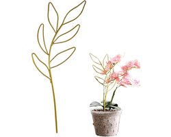 Klimrek voor planten - Plantensteun Gaas - Binnen tuinieren - Bladvormig design - 32 x 11 cm - Goud