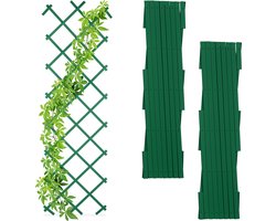 klimrek voor planten - set van 3 - 180 cm - klimplanten - kunststof - groen