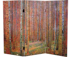 Klimt Canvas Vouwscherm - Kamerverdeler Scheidingswand - Ruimte Indelen - Dubbelzijdig Kunstwerk - 3 panelen - Multicolor