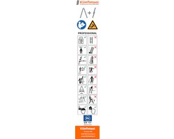 Klimtotaal - Ladder gebruiksaanwijzing sticker - 20x5cm - 10 stuks