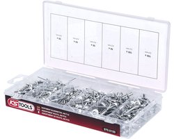 Klinknagel assortiment KS TOOLS - Staal - 400 stuks - 970.0150