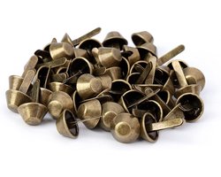 Klinknagels voor leer en handtassen - 50 stuks - Decoratie en reparatie van lederhandwerk - 10 mm lengte