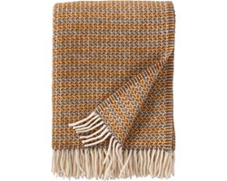 Klippan Curve caramel- caramel kleur-100% wollen plaid- 130x200cm- Woonaccessoire