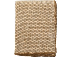 Klippan - Domino - Plaid - Woondeken - Caramel Ecru - 130cm x 180cm - 100% lamswol - Wasbaar