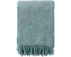 Klippan - Plaid- deken -  Gotland - Turqoise- 100% schapenwol