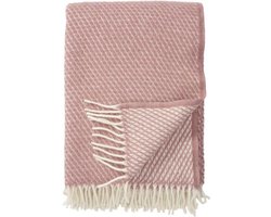 Klippan - Velvet - Plaid- Woondeken - Deken - 100% eco Wol - Deken - Rose - Roze - Wolwit - Wasbaar -
