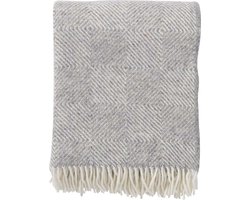 Klippan wollen plaid -  Gooseye - grey - 130x200cm